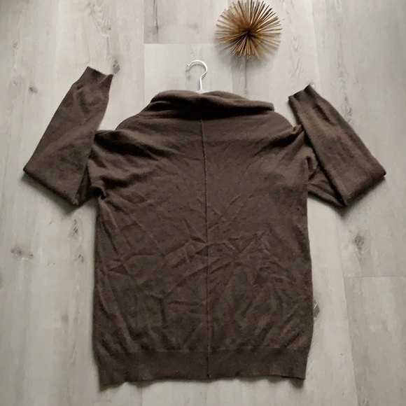 Kier & J Cashmere Sweater brown turtleneck side slits super soft size L - Picture 13 of 13